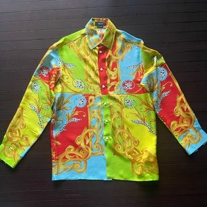 Authentic Mens Versace Runway Barocco Limited Silk Shirt US Size (X-Small)